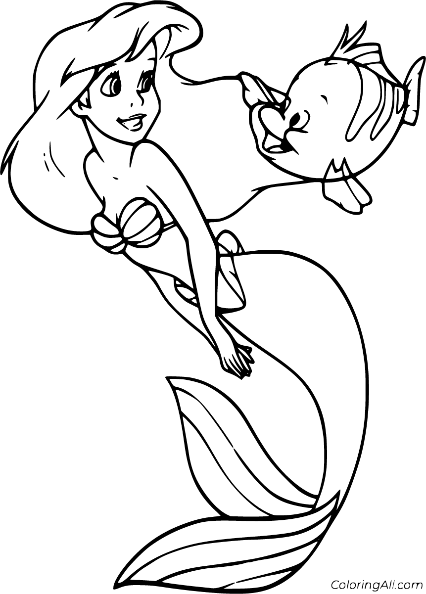 cute coloring pages little mermaid printable jpg