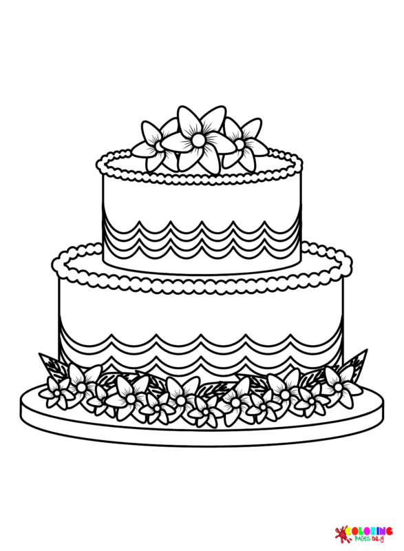 delightful wedding cake coloring pages printable jpg