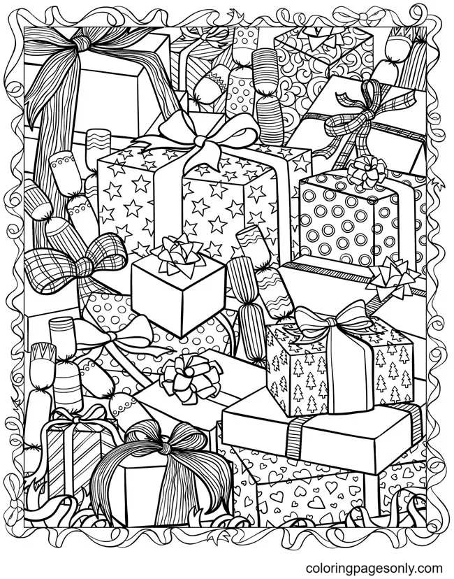 christmas gifts coloring pages printable jpg