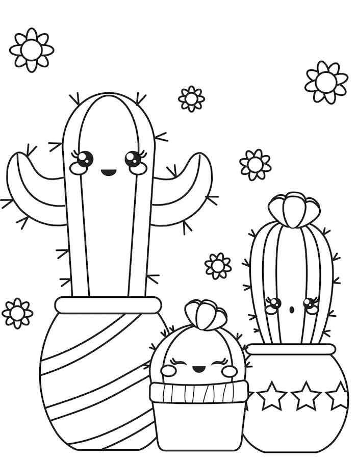 cute cactus coloring pages printable jpg