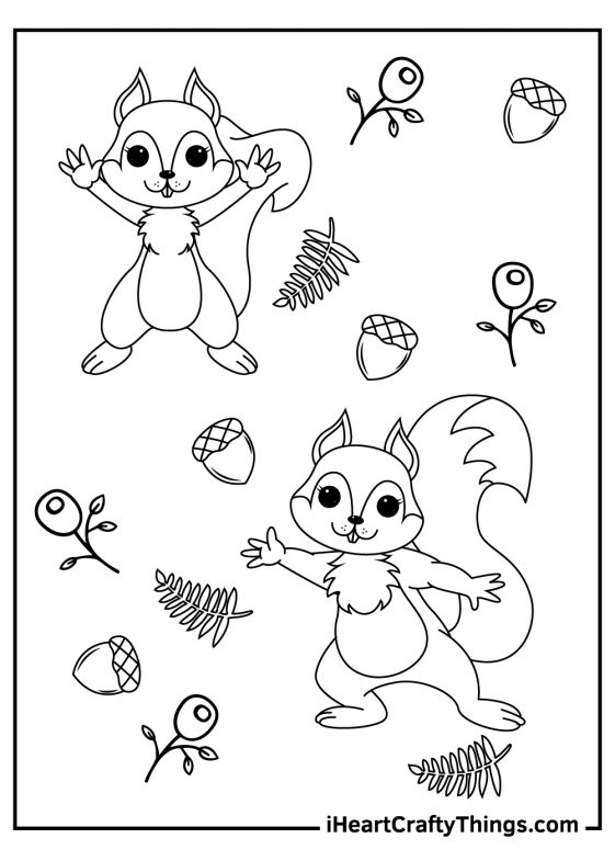 cute squirrels coloring pages printable jpg