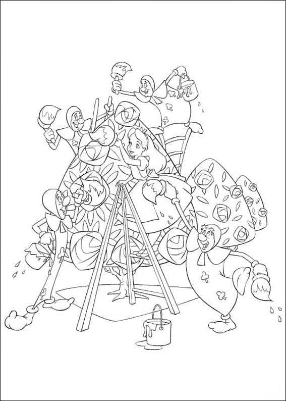 magical alice in wonderland coloring pages printable jpg