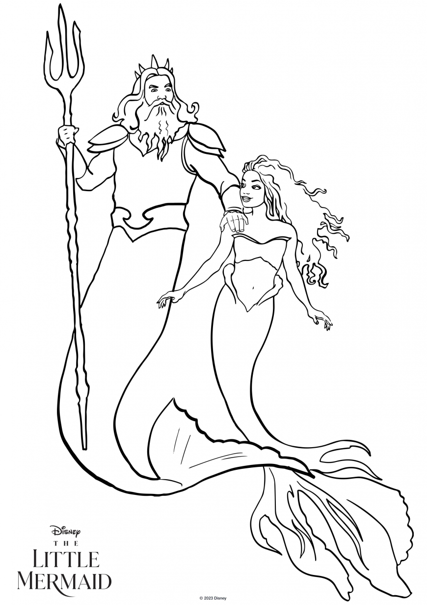 magical the little mermaid coloring pages free printable jpg