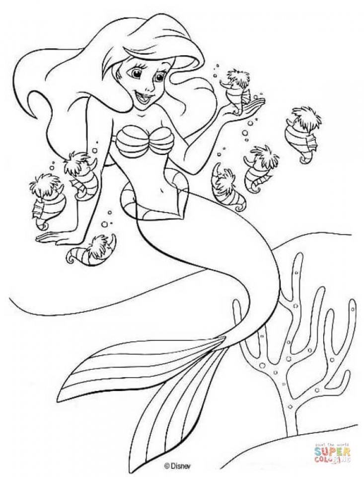 magical the little mermaid coloring pages free printable jpg