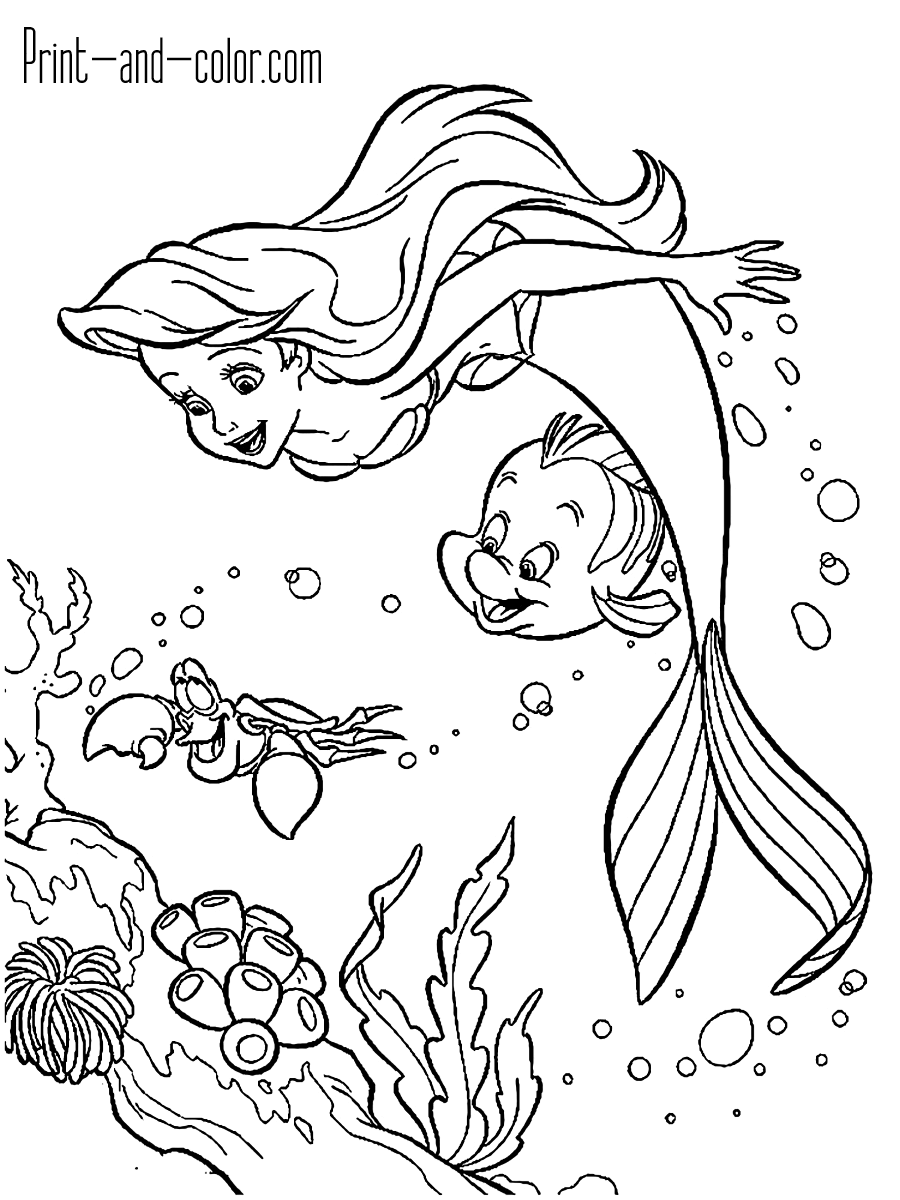 magical the little mermaid coloring pages free printable jpg