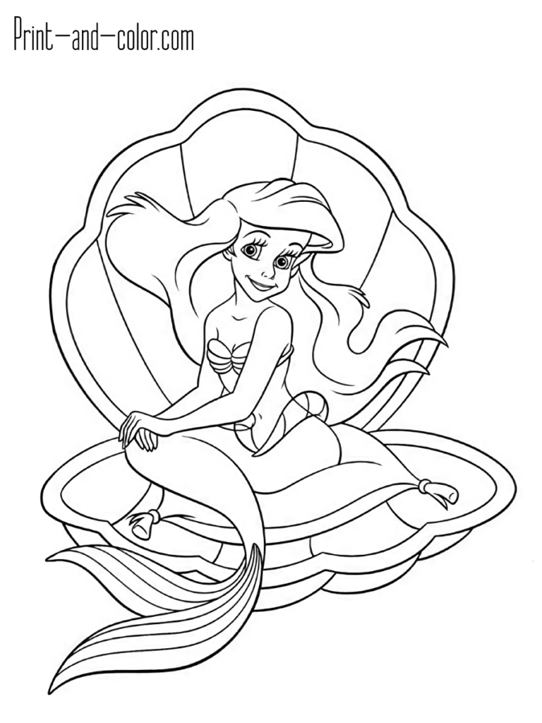 magical the little mermaid coloring pages free printable jpg