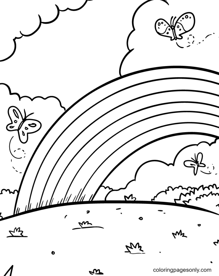 beautiful flower and rainbow coloring pages printable jpg