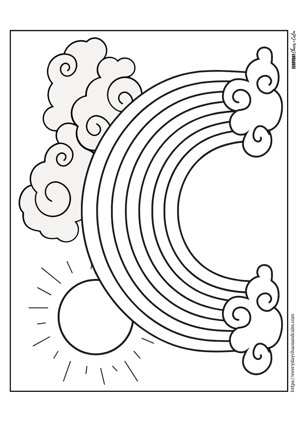 beautiful flower and rainbow coloring pages printable jpg