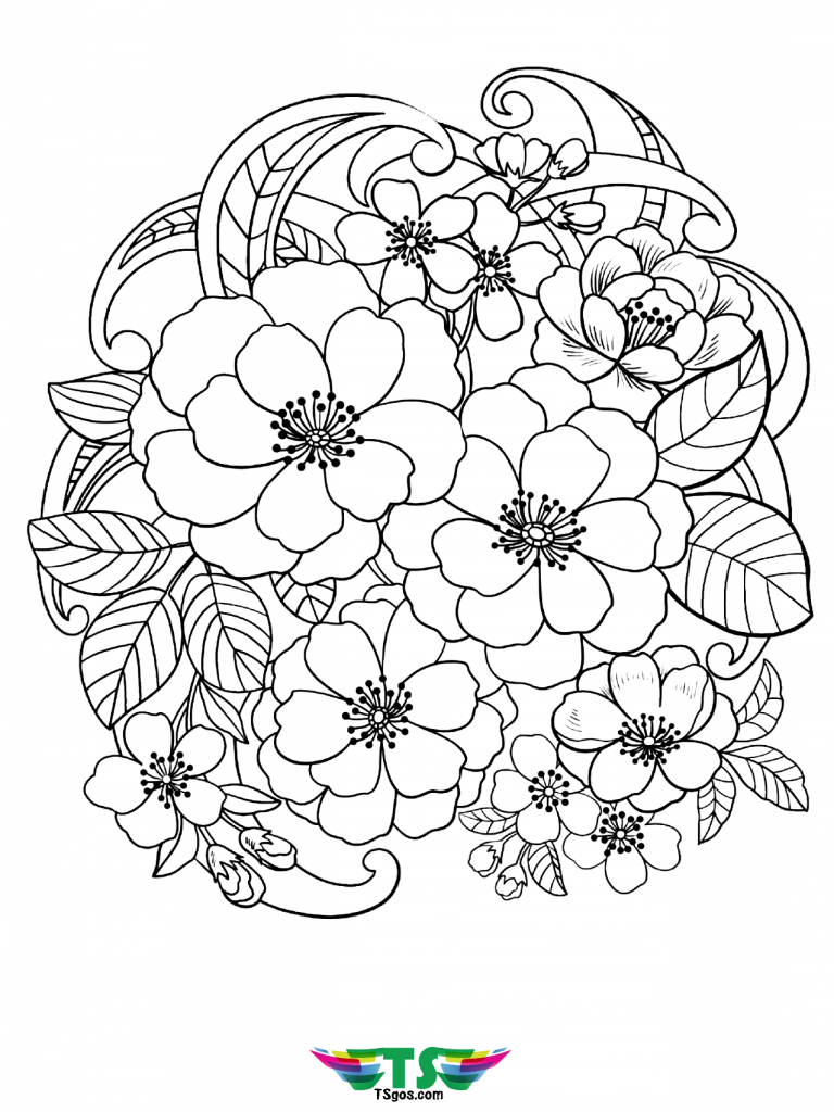 beautiful flower and rainbow coloring pages printable jpg