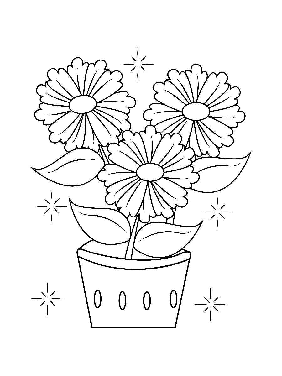 flower pot coloring pages printable jpg