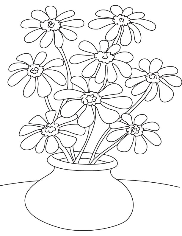 flower pot coloring pages printable jpg