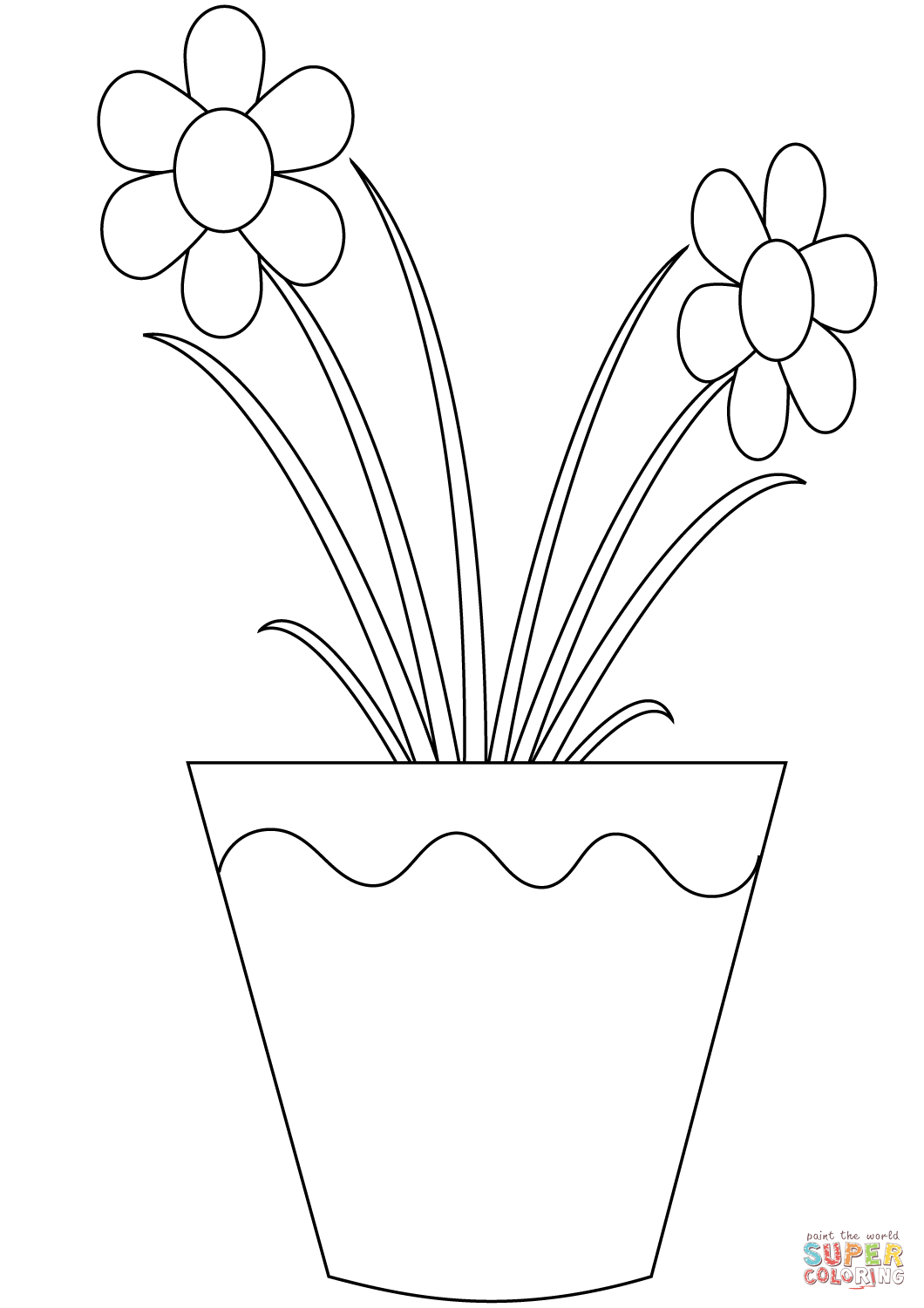 flower pot coloring pages printable jpg