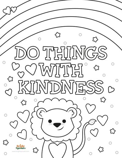 free kindness coloring pages printable jpg