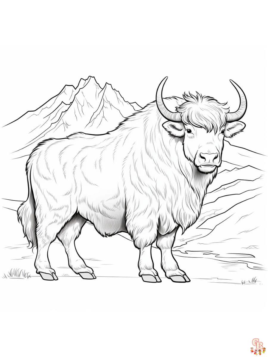 yak coloring pages printable jpg