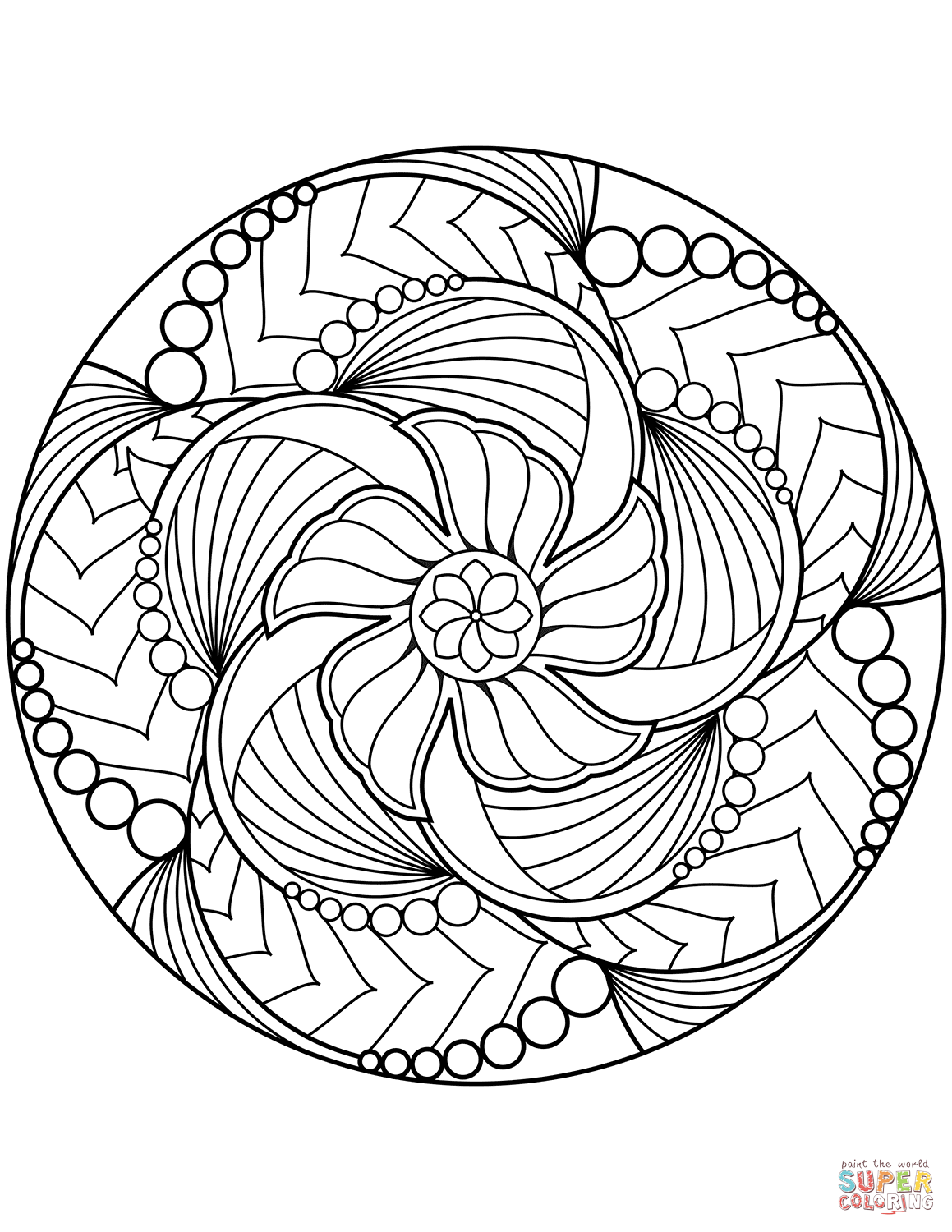 relaxing flower mandala coloring pages printable jpg