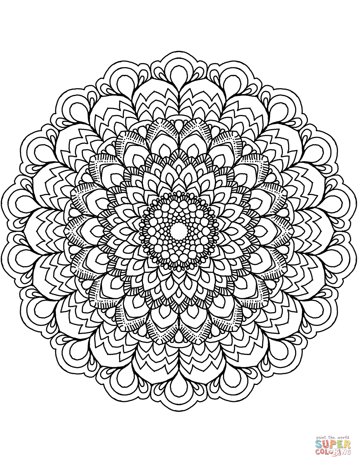 relaxing flower mandala coloring pages printable jpg