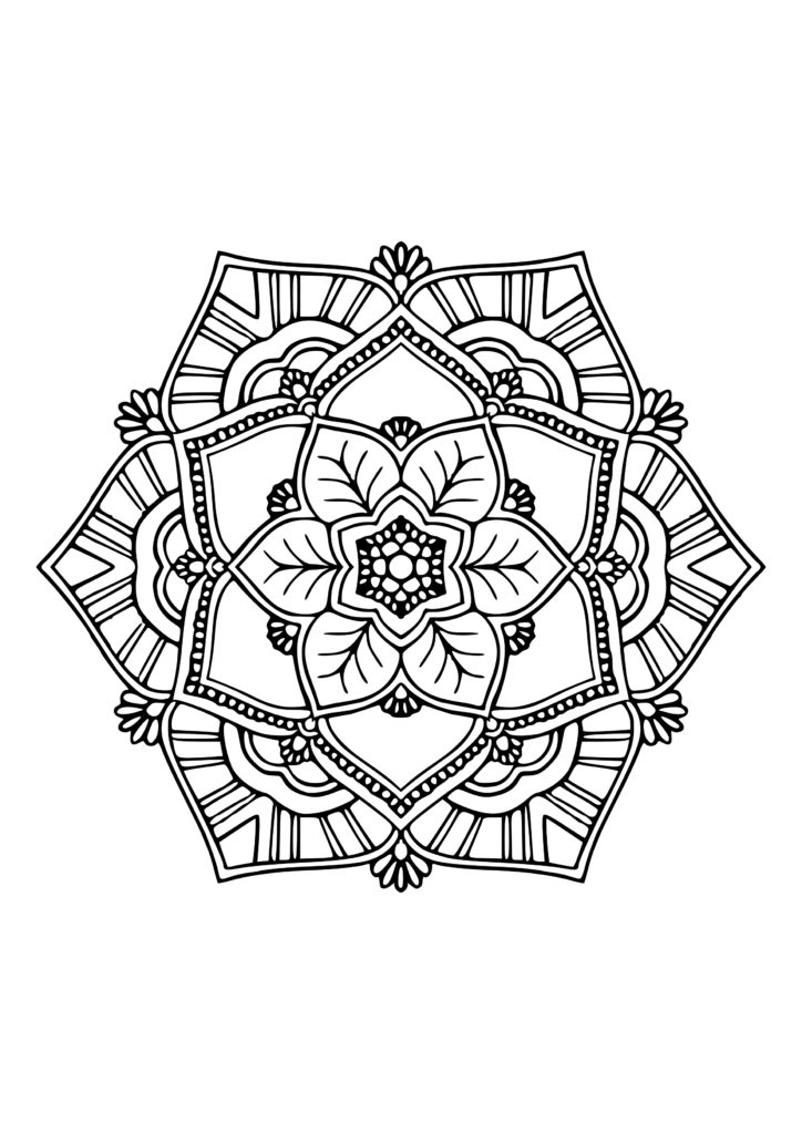 relaxing flower mandala coloring pages printable jpg