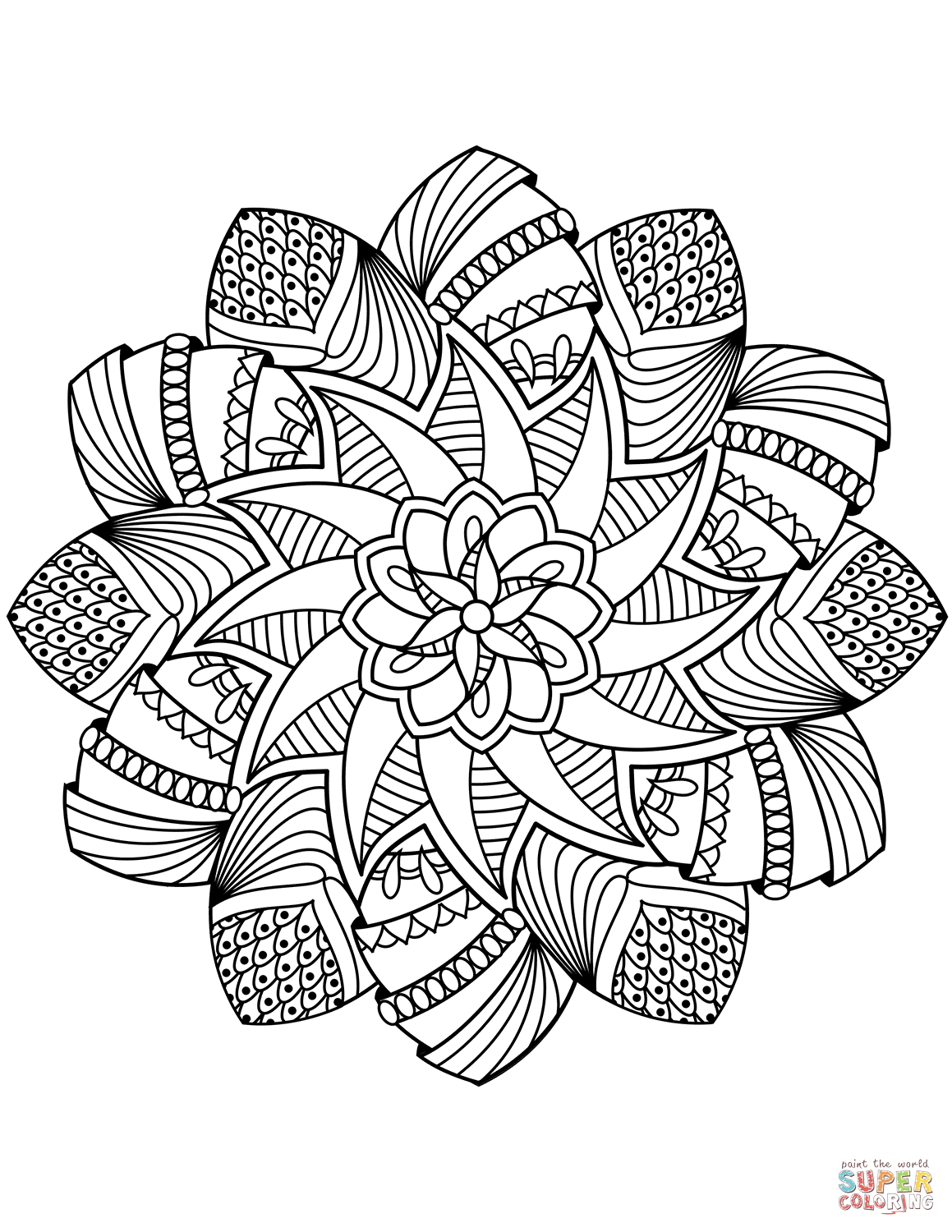 relaxing flower mandala coloring pages printable jpg