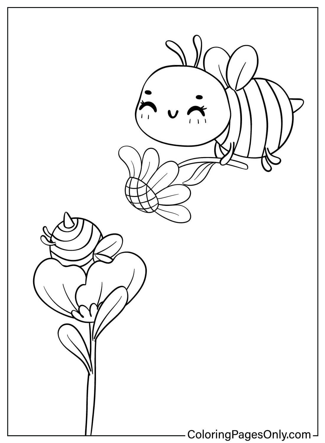 flower and bee coloring pages printable nature jpg