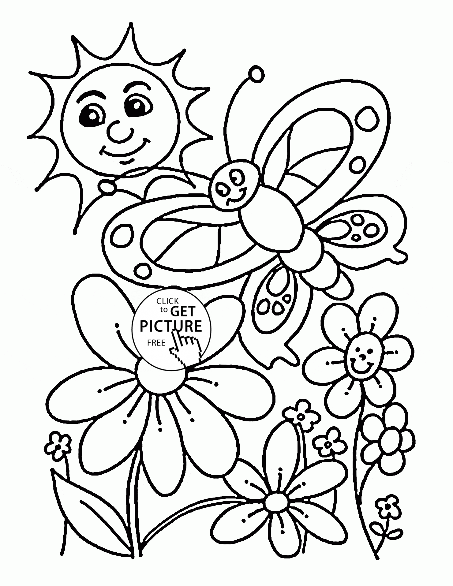 flower and bee coloring pages printable nature jpg