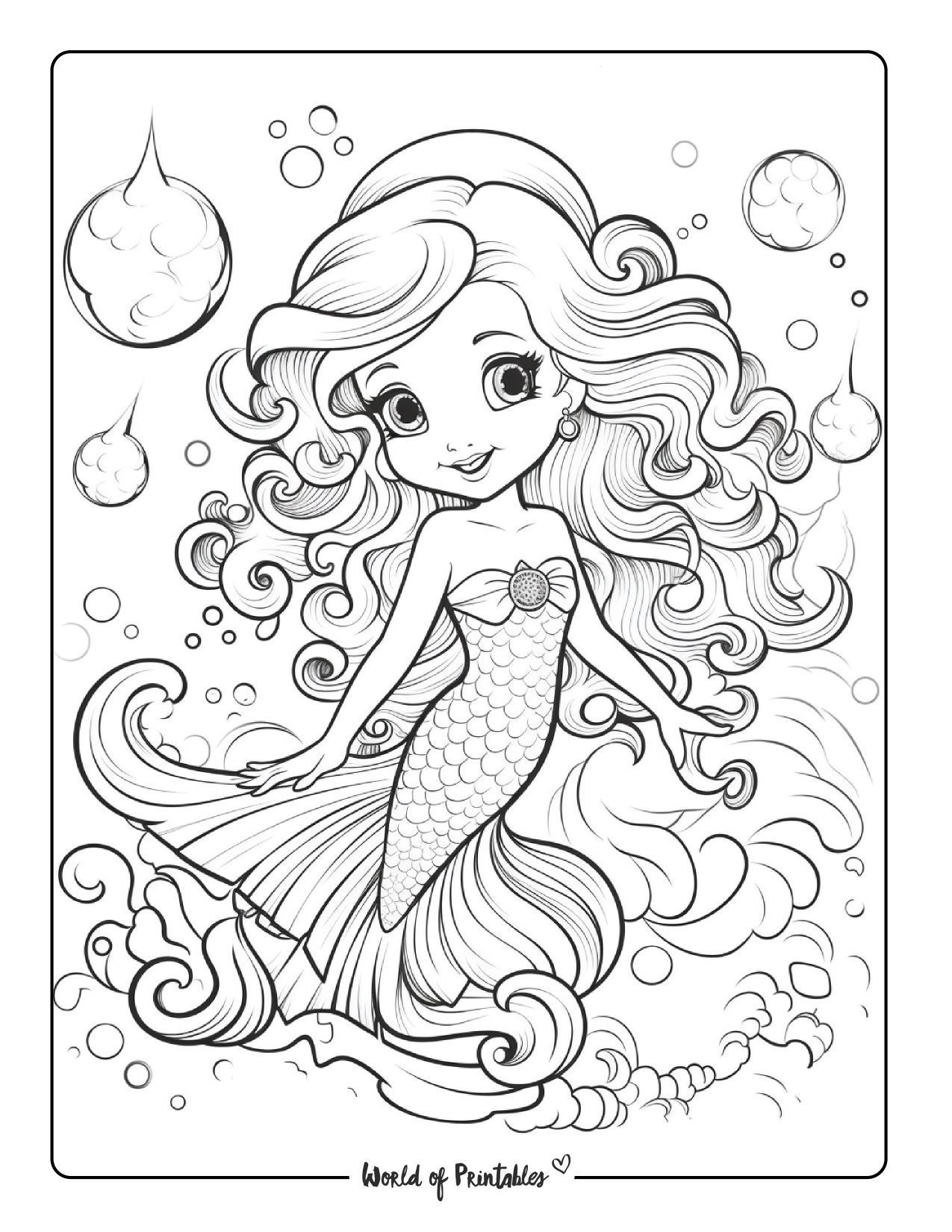 real mermaid coloring pages printable jpg