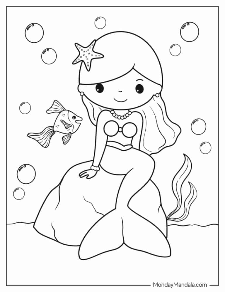 real mermaid coloring pages printable jpg