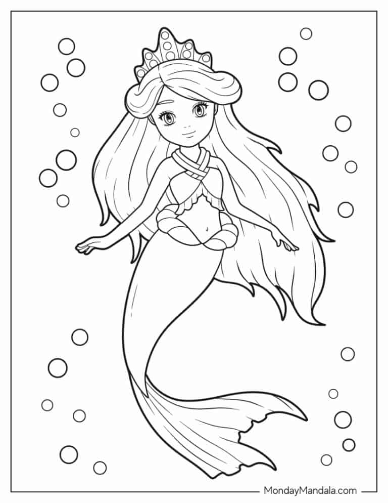 real mermaid coloring pages printable jpg