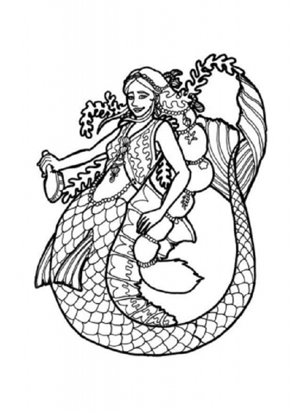 real mermaid coloring pages printable jpg