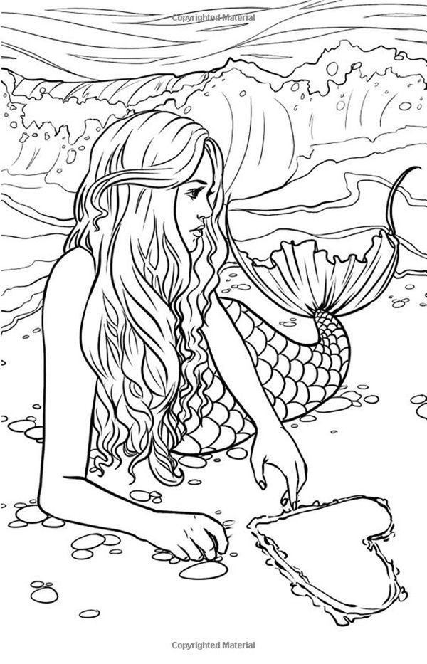 real mermaid coloring pages printable jpg