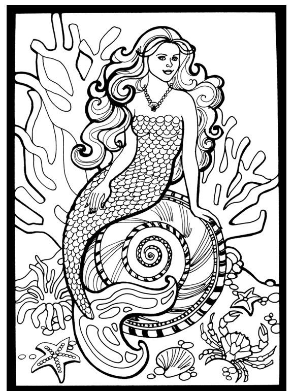 real mermaid coloring pages printable jpg