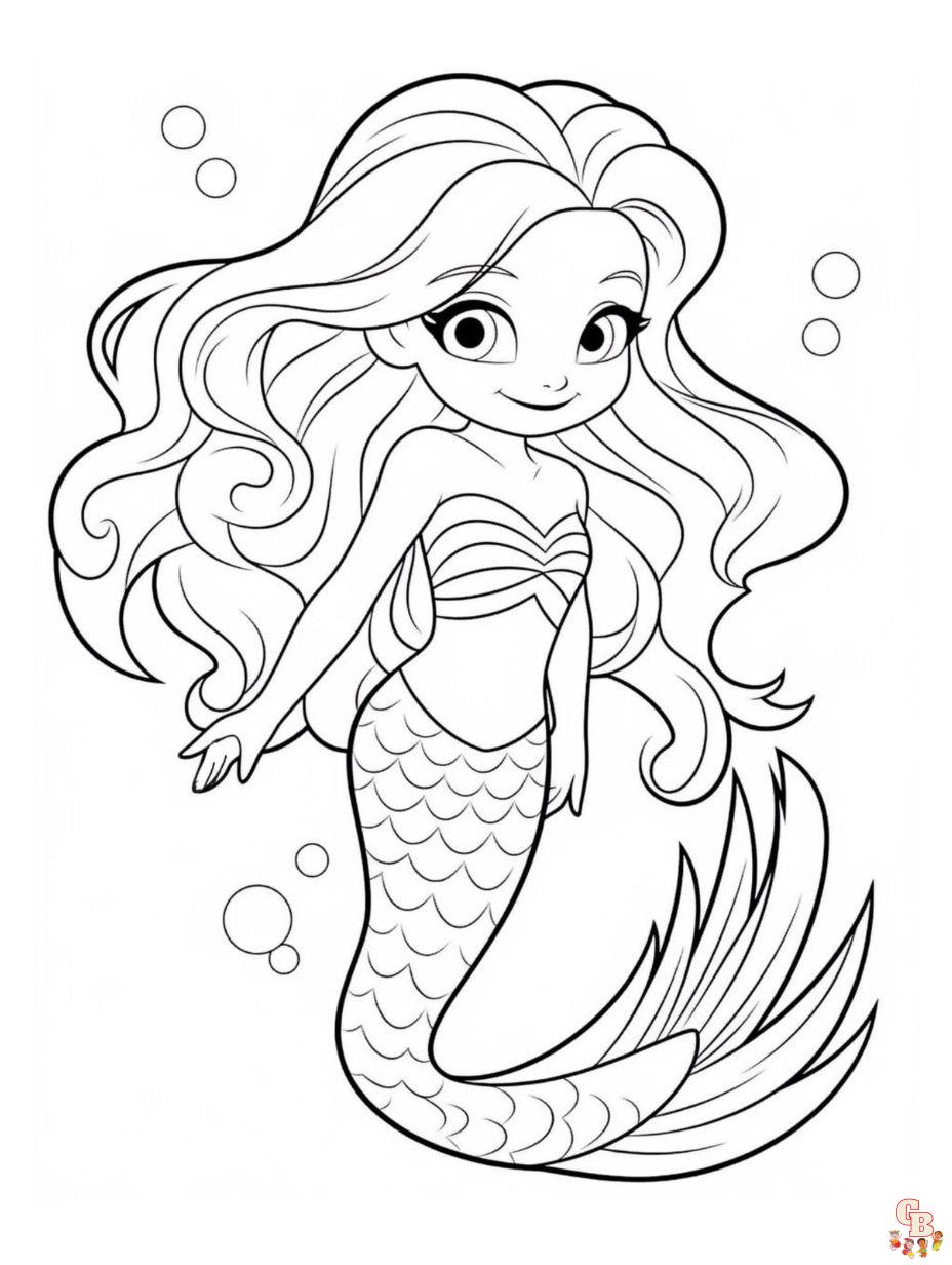 real mermaid coloring pages printable jpg