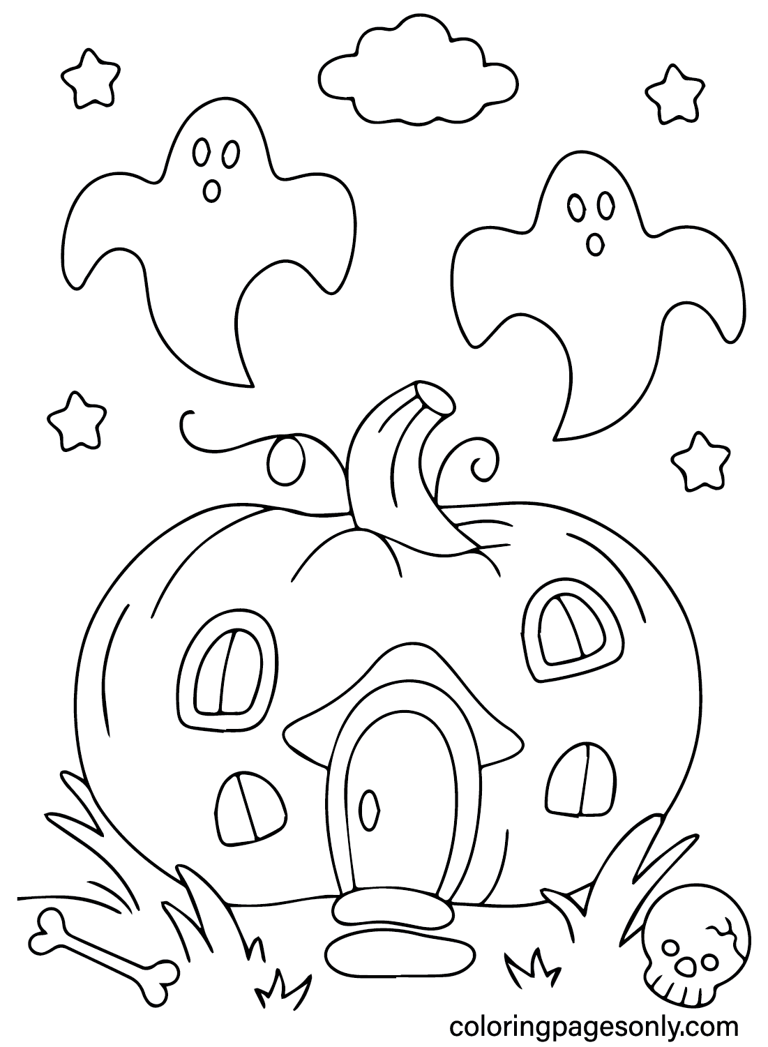 kawaii halloween coloring pages jpg