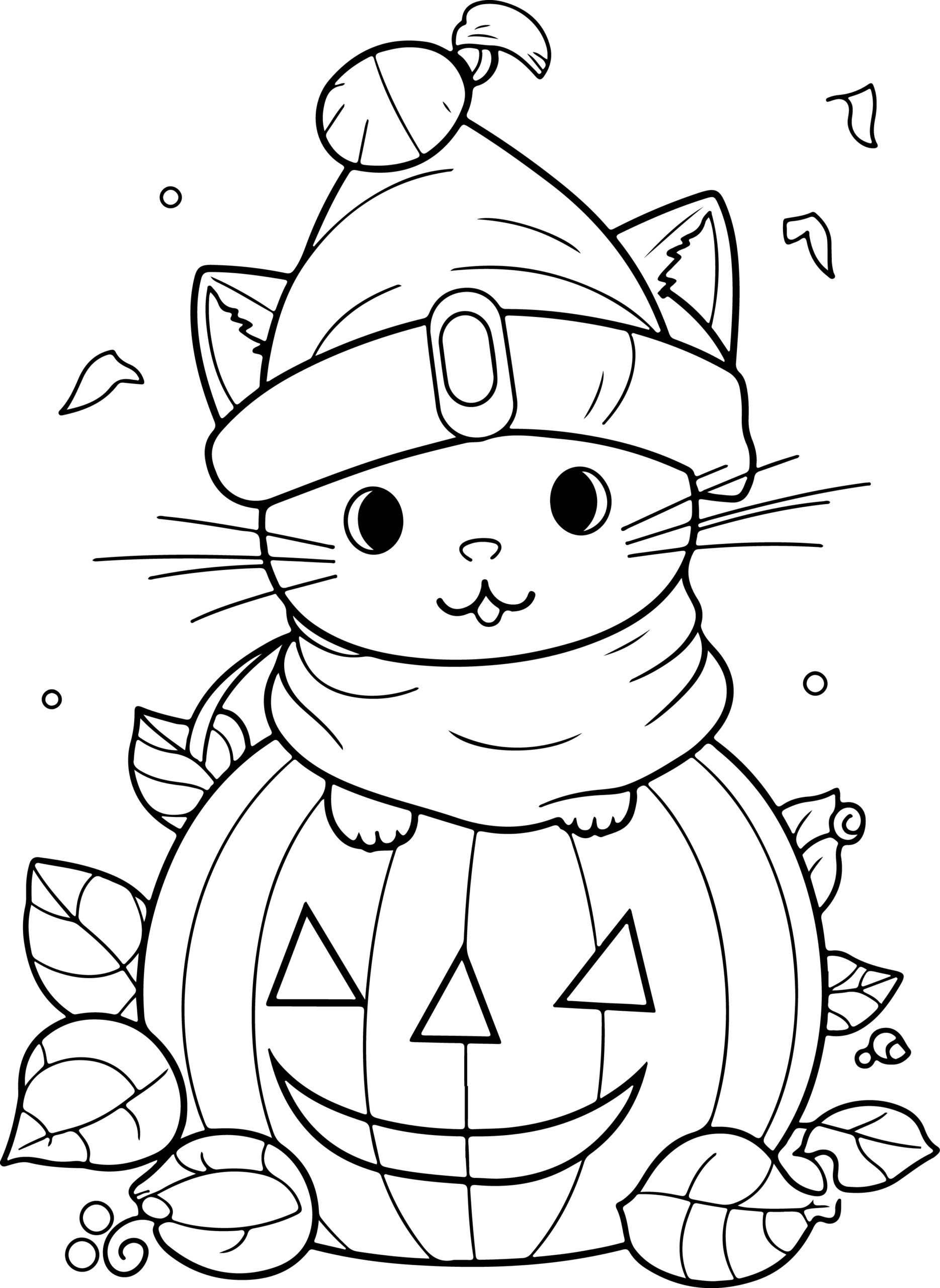 kawaii halloween coloring pages jpg