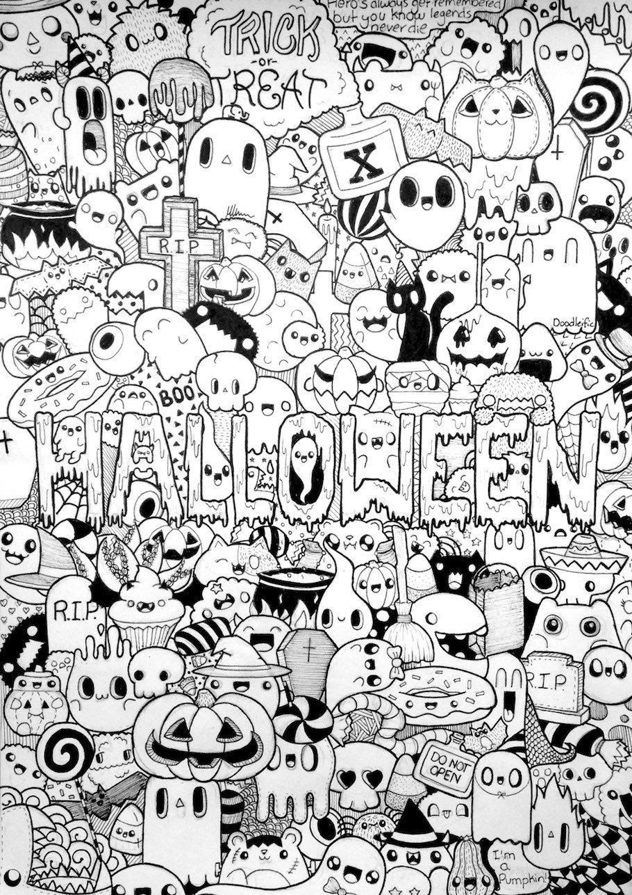 kawaii halloween coloring pages jpg