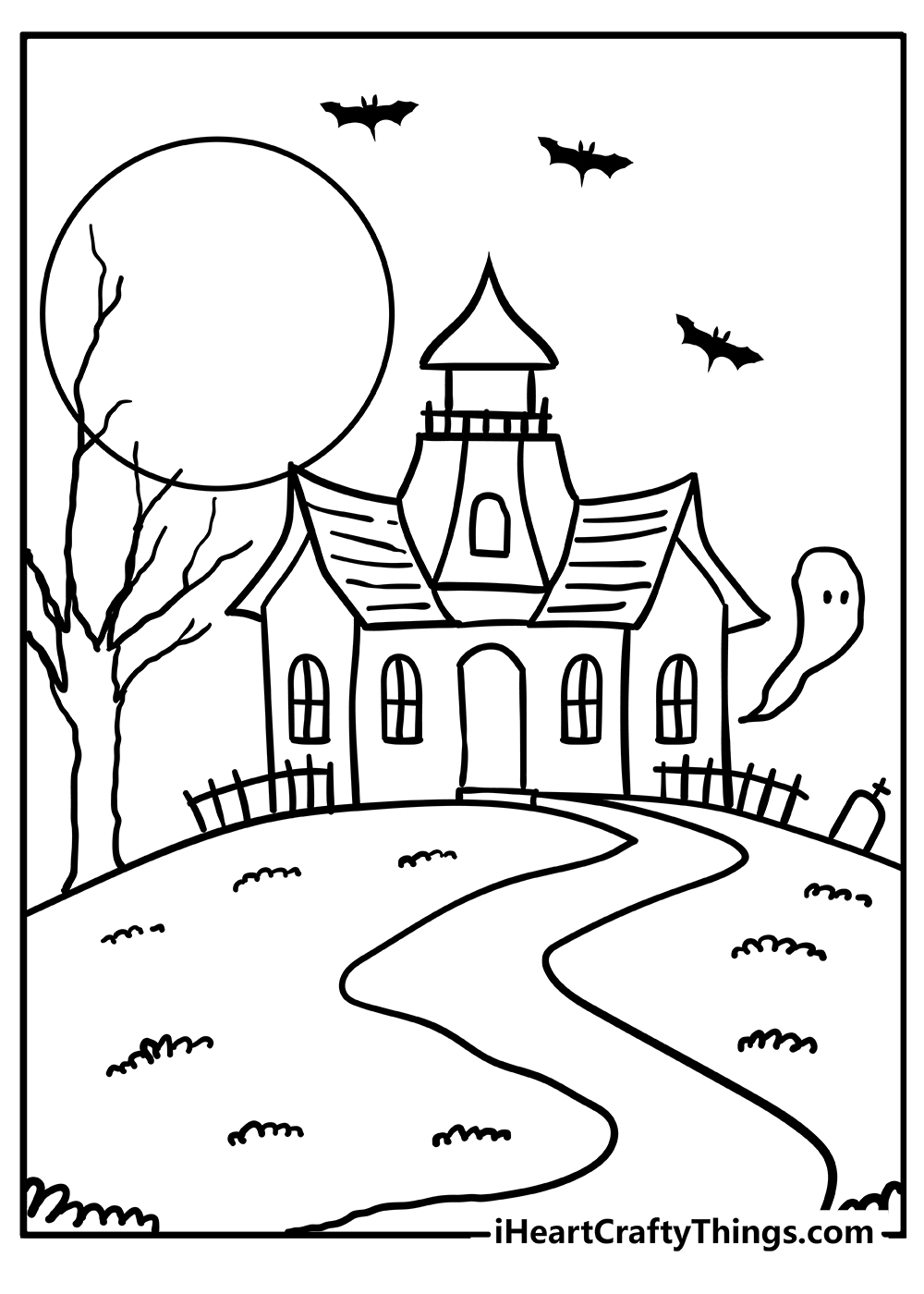 cute haunted house coloring pages printable jpg