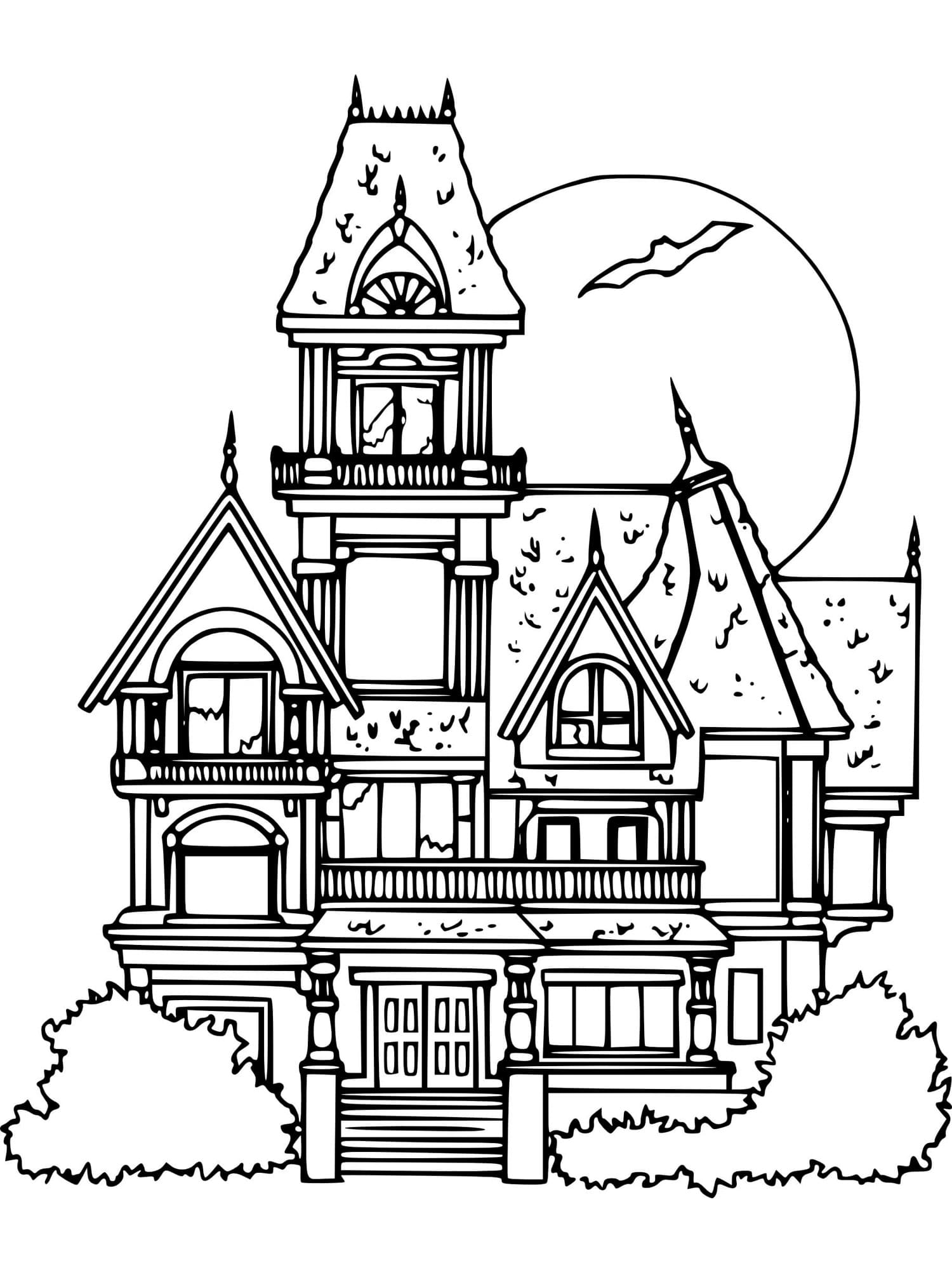 cute haunted house coloring pages printable jpg