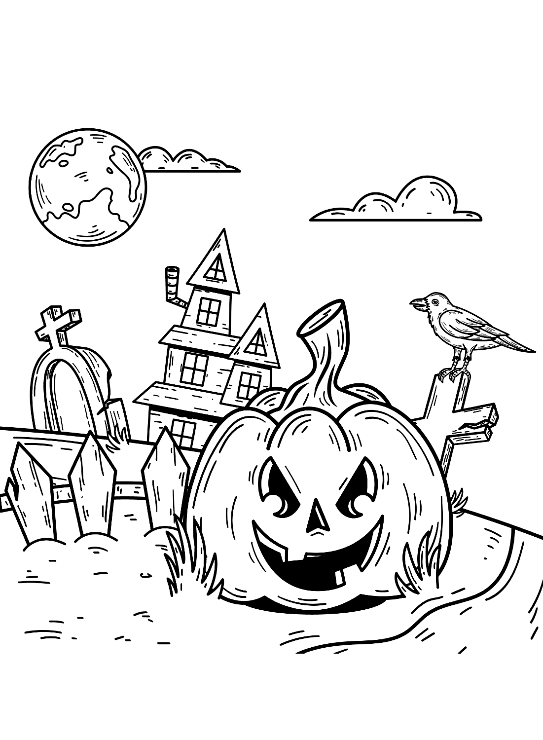 cute haunted house coloring pages printable jpg