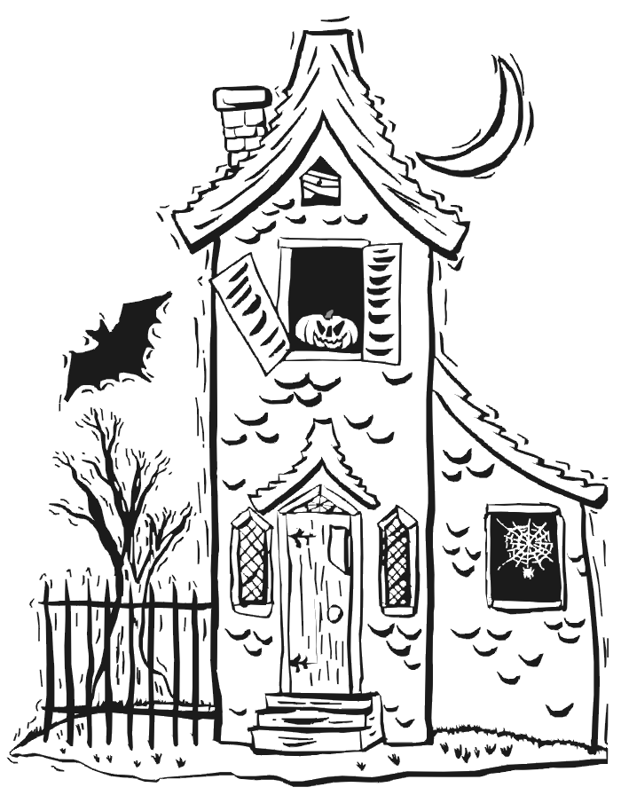 cute haunted house coloring pages printable jpg