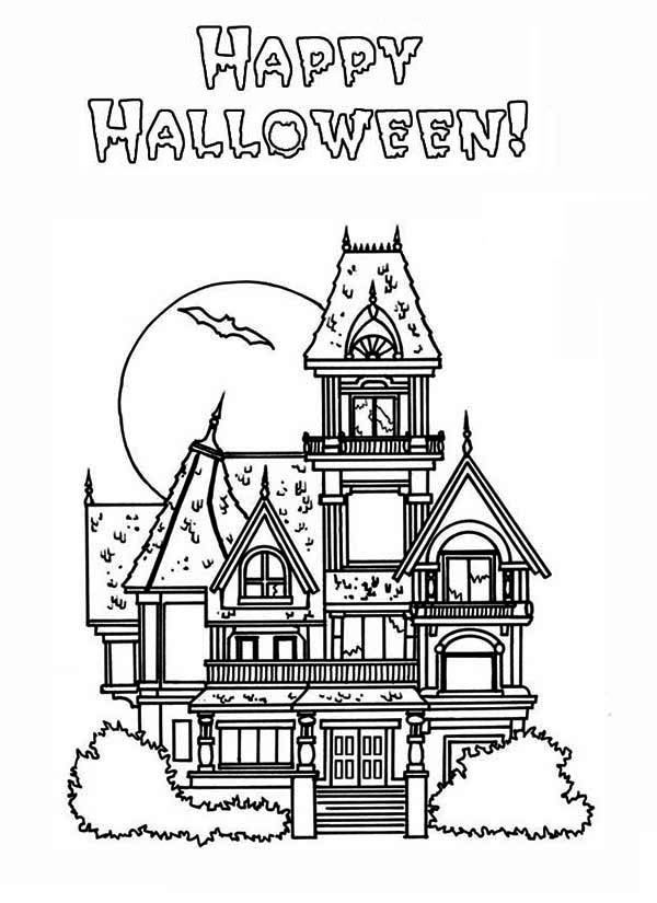 cute haunted house coloring pages printable jpg