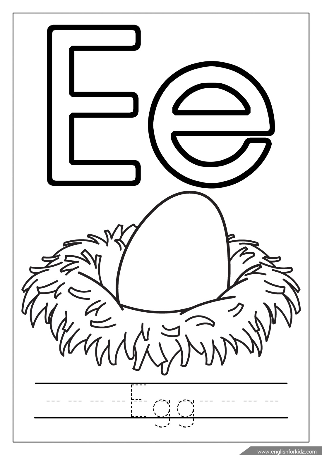 alphabet coloring letter e egg jpg jpg