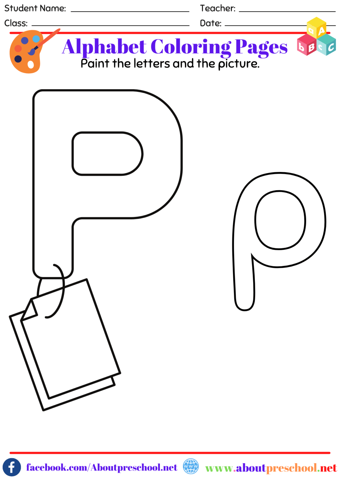 alphabet coloring pages p png jpg