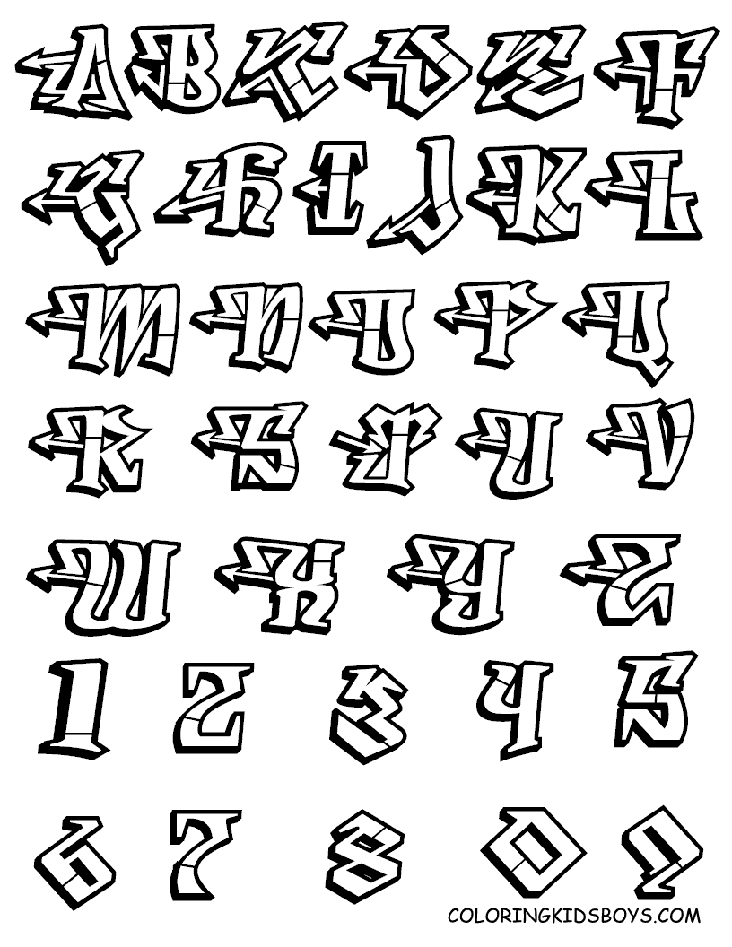 happy graffiti alphabet coloring pages printable jpg