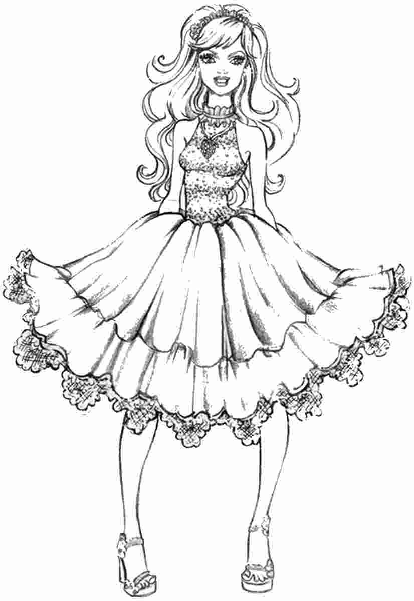 easy barbie prom coloring pages printable jpg