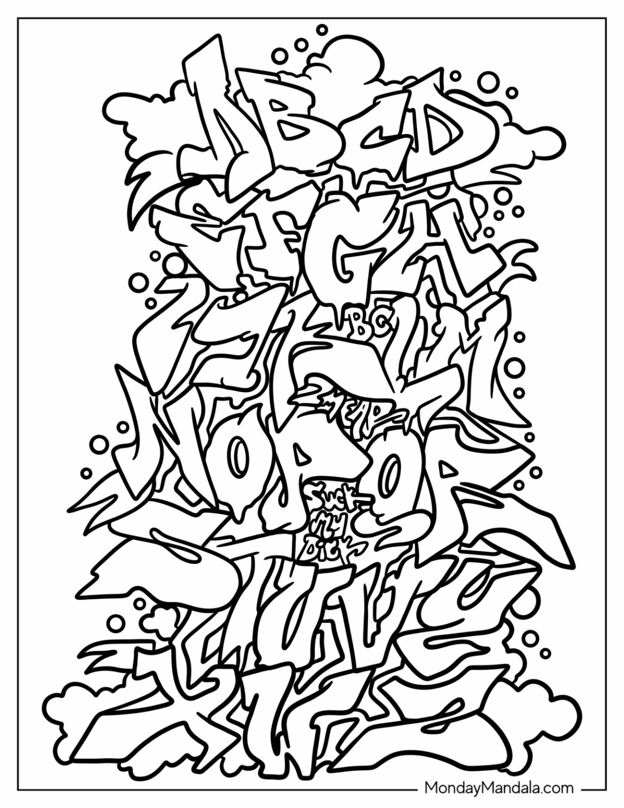 unique graffiti alphabet coloring pages printable jpg