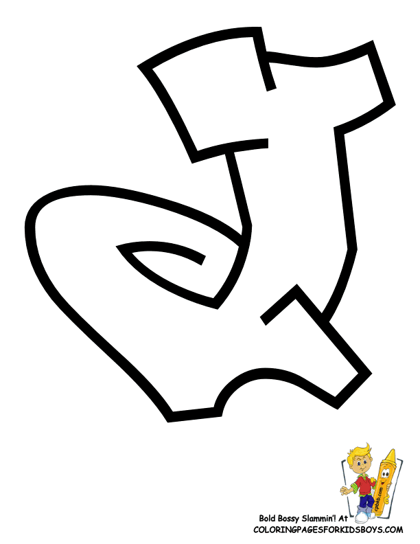 simple graffiti alphabet coloring pages printable jpg