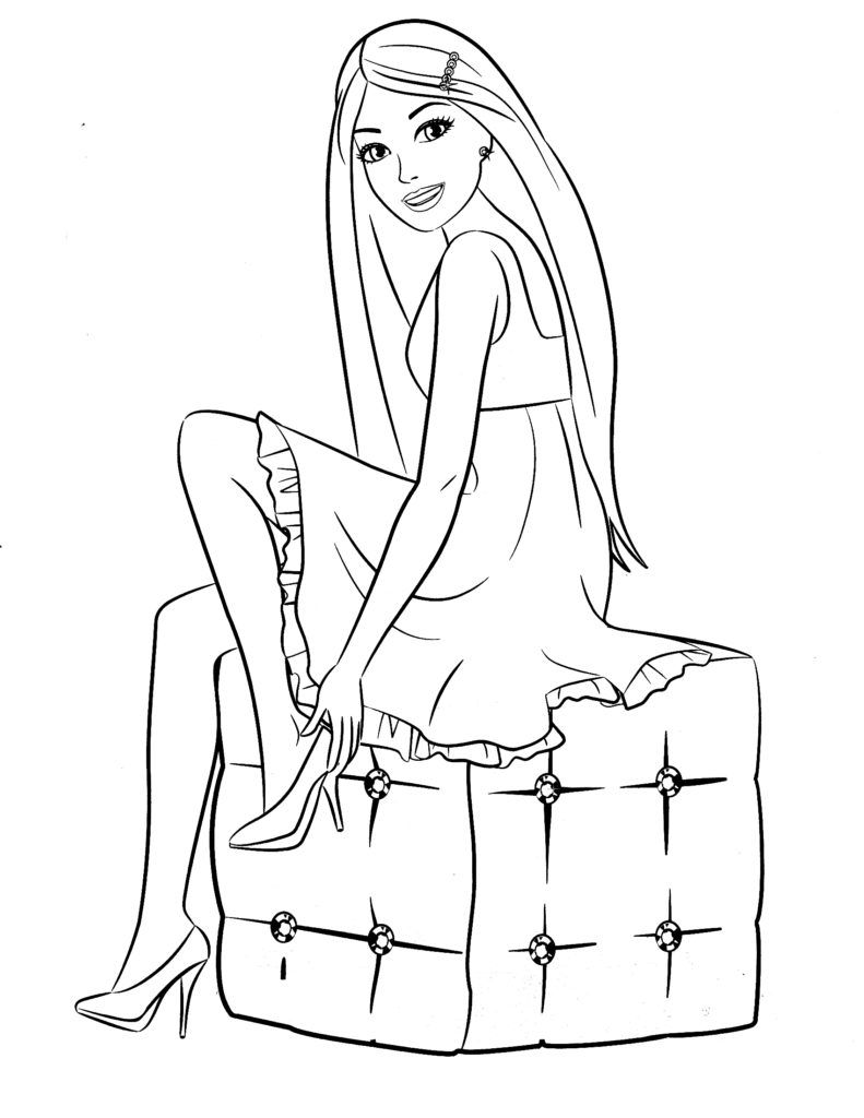 cute barbie prom coloring pages printable jpg