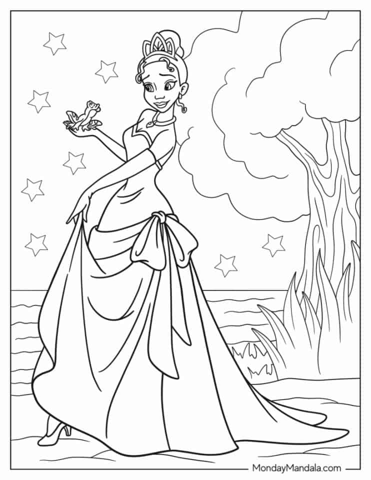 inspiring princess frog coloring pages printable jpg