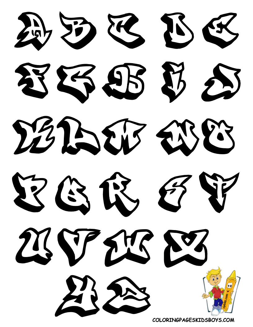 aesthetic graffiti alphabet coloring pages printable jpg