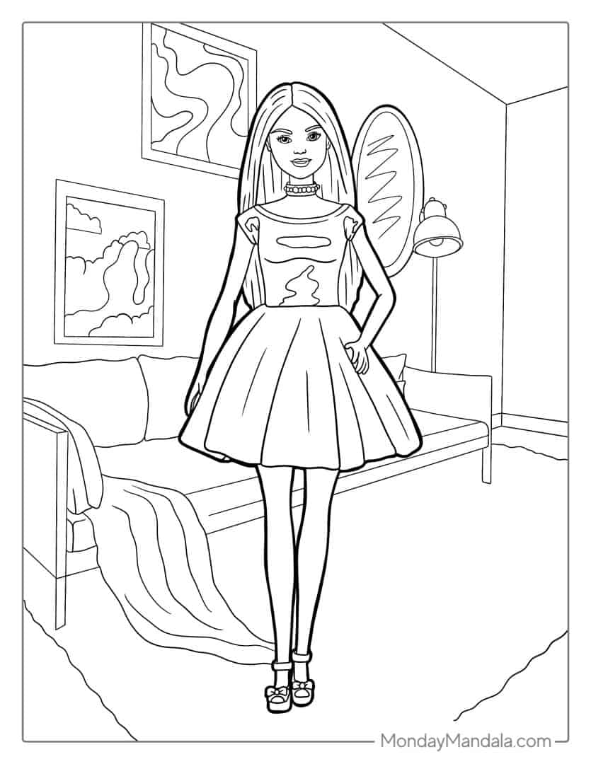 lovely barbie prom coloring pages printable jpg