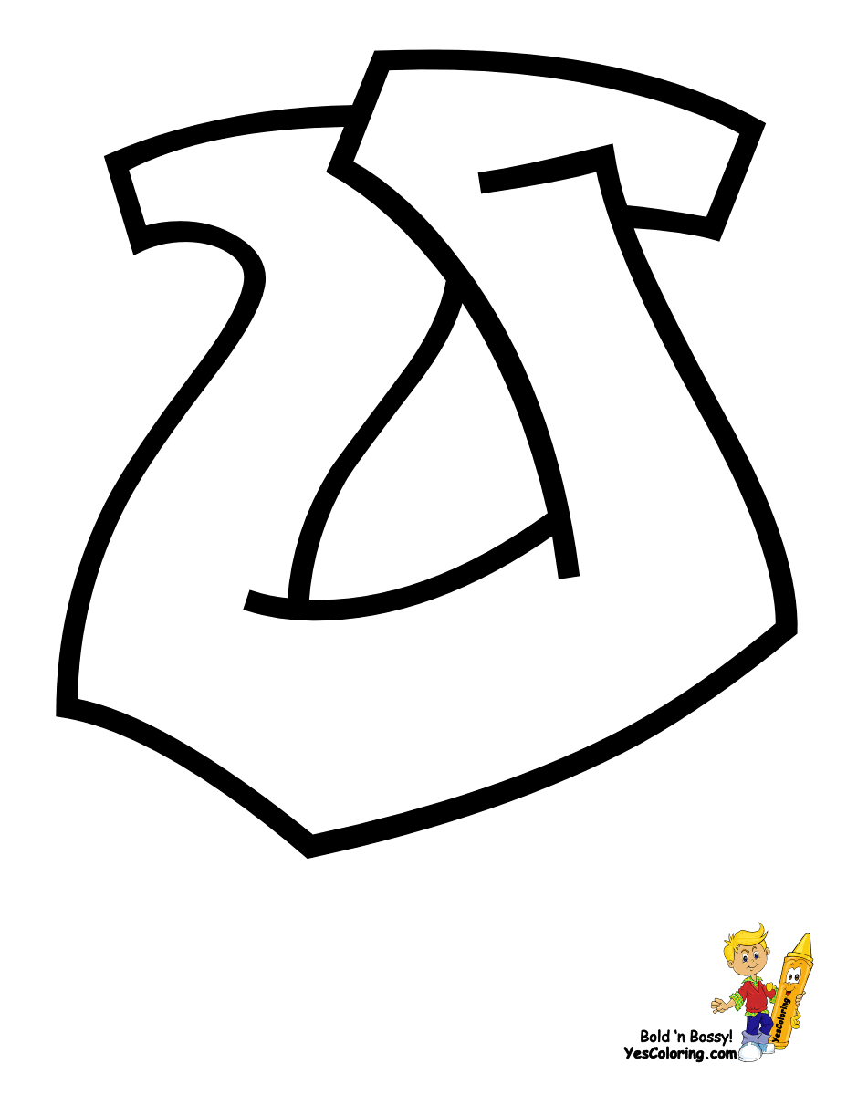 simple graffiti alphabet coloring pages printable jpg